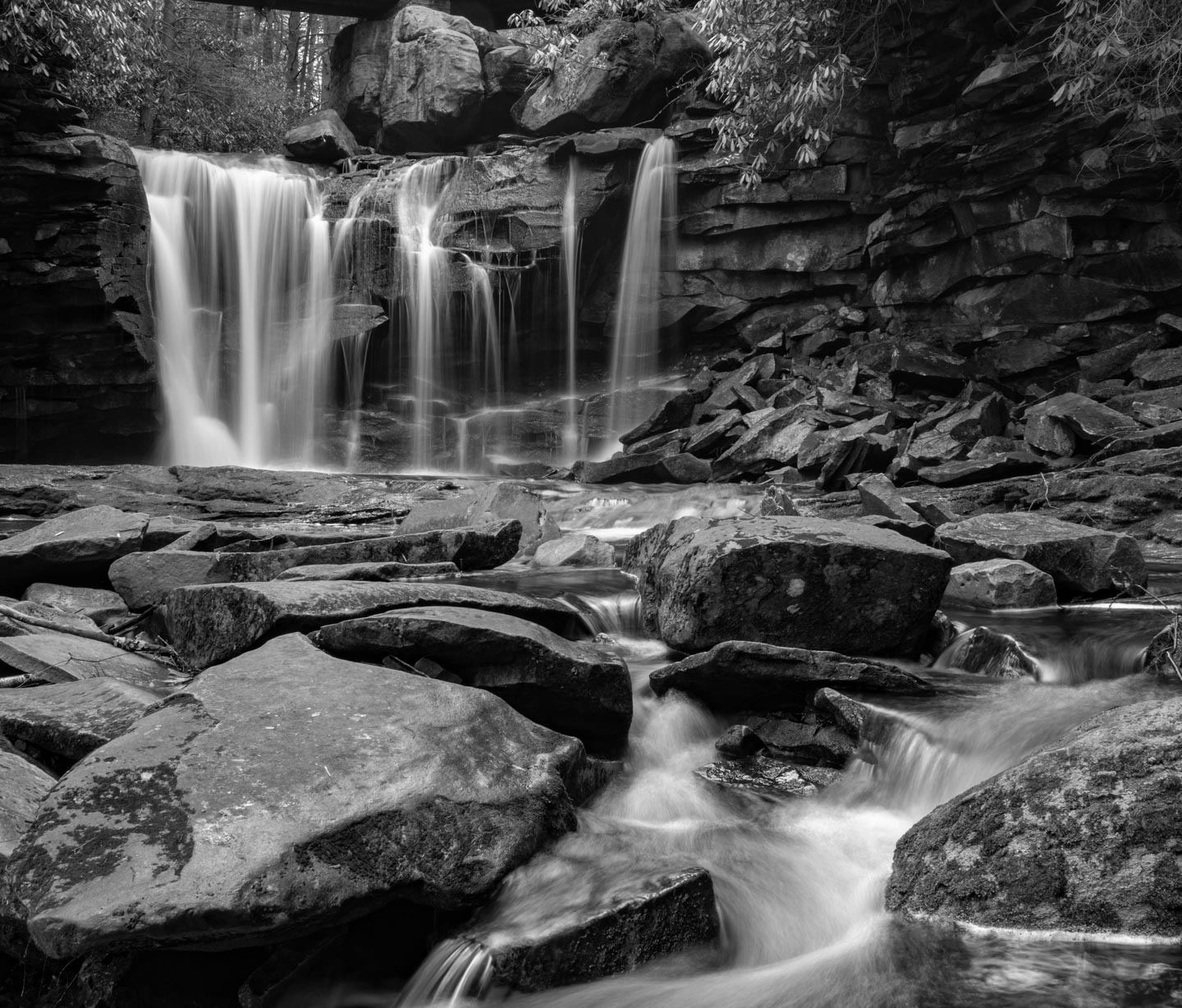 2nd PrizeOpen Mono In Class 3 By John Whitmore For Elakala Falls On A Rainy Day In BW APR-2022.jpg